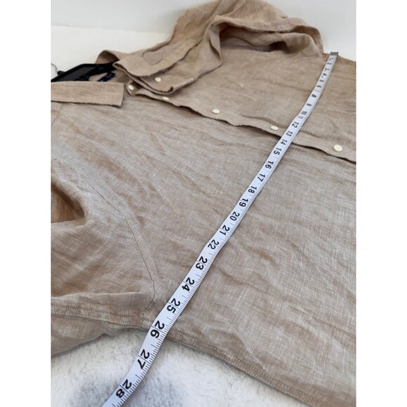 Nautica Men's Size XXL Beige 100% Linen Button-Up Shirt Long Sleeve - Picture 3 of 9